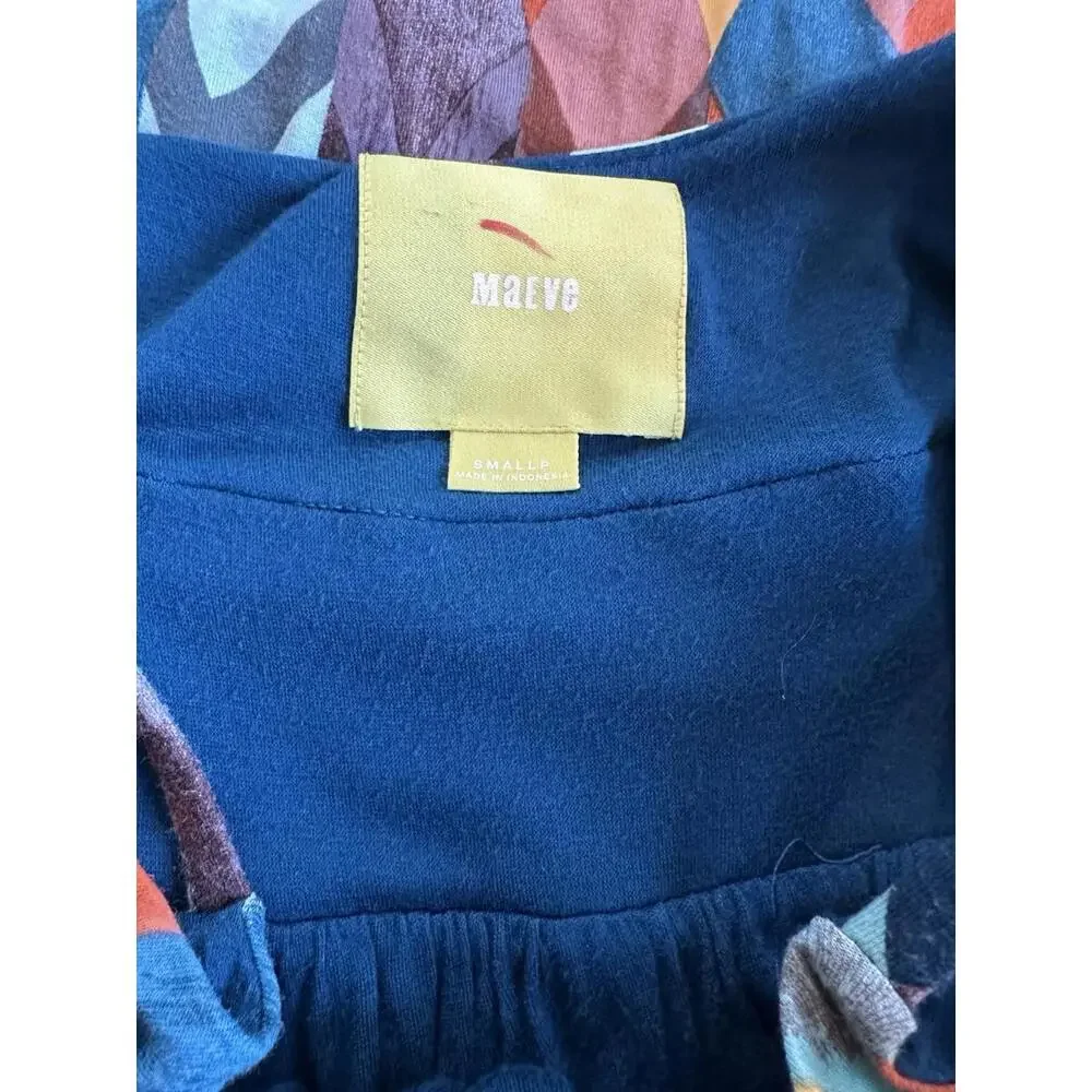 Maeve Anthropologie Small Petite Noetzie Maxi Dress Geometric Crisscross Back - Picture 7 of 9